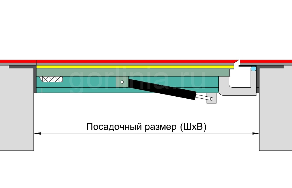 Чертеж схема установки в каркасный пол или плиту Люк под ламинат чертеж схема