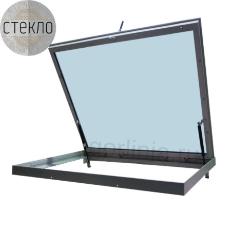 Модель стеклянного напольного люка Стеклогор 700х700*63
