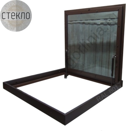 Модель стеклянного напольного люка Стеклогор 600х600*63