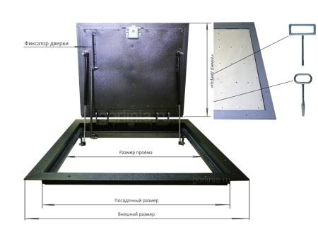 Напольный люк Стелс-У 1000х1900п уголок утепленный образец
